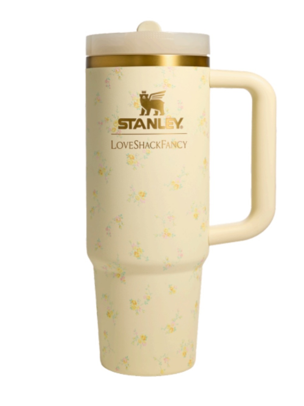 LoveShackFancy Stanley Yellow Flip Straw NWOB